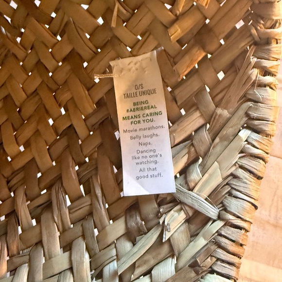 Aerie Tan Woven Tote Bag - Picture 4 of 5